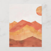 Minimalistisch Boho Abstract berglandschap Briefkaart (Voorkant)
