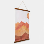 Minimalistisch Boho Abstract berglandschap Hangend Wandkleed (Gebogen)