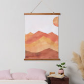 Minimalistisch Boho Abstract berglandschap Hangend Wandkleed (Slaapkamer)