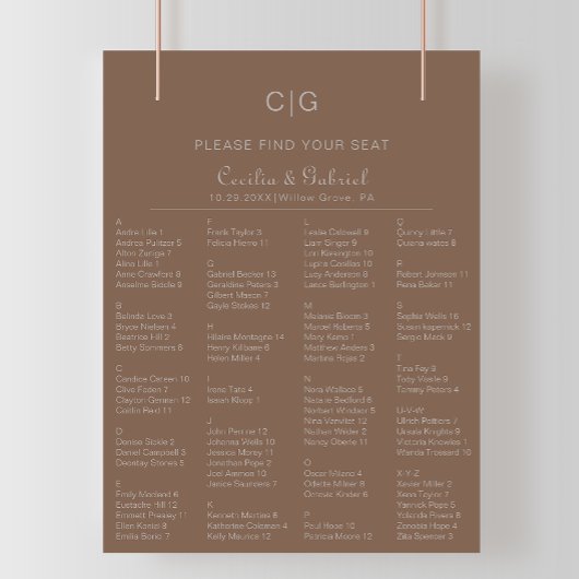 Minimalistisch boho-alfabetisch weddenschap poster