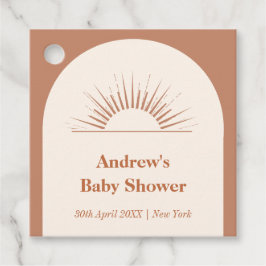 Minimalistisch Boho Arch Sunshine Baby shower Bedankjes Labels
