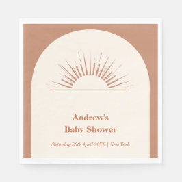 Minimalistisch Boho Arch Sunshine Baby shower Servet