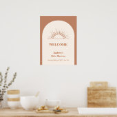 Minimalistisch Boho Arch Sunshine Baby shower Welk Poster (Keuken)