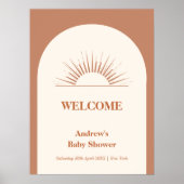 Minimalistisch Boho Arch Sunshine Baby shower Welk Poster (Voorkant)