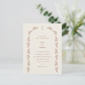 Minimalistisch Boho Arch Terracotta Wedding Briefkaart (Staand voorkant)