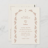 Minimalistisch Boho Arch Terracotta Wedding Briefkaart (Voorkant / Achterkant)