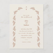 Minimalistisch Boho Arch Terracotta Wedding Briefkaart (Voorkant)