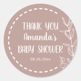 Minimalistisch Boho-Baby shower Dank u wel Ronde Sticker