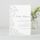 Minimalistisch Boho Black White Floral Art Wedding Kaart (Staand voorkant)