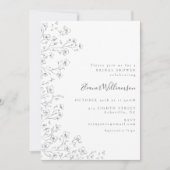 Minimalistisch Boho Black White Floral Vrijgezelle Kaart (Voorkant)