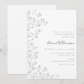 Minimalistisch Boho Black White Floral Vrijgezelle Kaart (Voorkant / Achterkant)