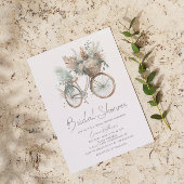 Minimalistisch Boho bloemenfiets Vrijgezellenfeest Kaart