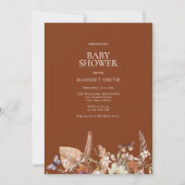 Minimalistisch Boho bloementerracotta Baby shower Kaart (Voorkant)