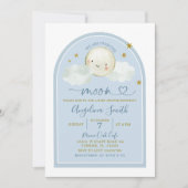 Minimalistisch Boho Blue over het Baby shower van  Kaart (Voorkant)