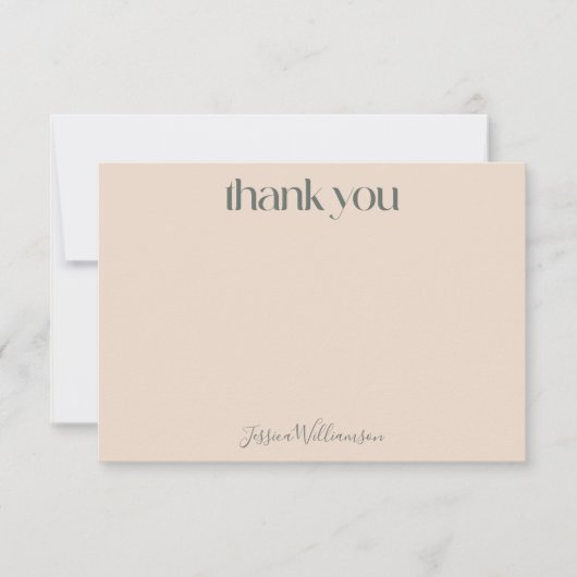 Minimalistisch Boho Blush Floral Moon Baby shower Bedankkaart (Voorkant)