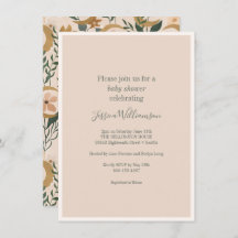 Minimalistisch Boho Blush Floral Moon Baby shower