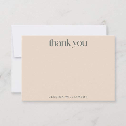 Minimalistisch Boho Blush Floral Moon Vrijgezellen Bedankkaart (Voorkant)