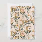 Minimalistisch Boho Blush Floral Moon Vrijgezellen Kaart (Achterkant)