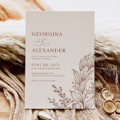 Minimalistisch Boho Botanical Terracotta Wedding I Kaart