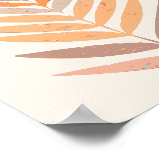 Minimalistisch Boho Botanische Leaf Neutral Earth  Poster (Hoek)