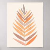 Minimalistisch Boho Botanische Leaf Neutral Earth Poster (Voorkant)