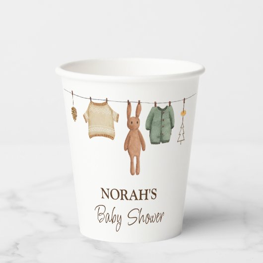 Minimalistisch Boho Boy Kleding Baby shower Papieren Bekers (Voorkant)