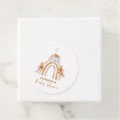 Minimalistisch Boho Bunny Regenboog Bloemen Baby s Bedankjes Labels (In situ)