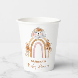 Minimalistisch Boho Bunny Regenboog Bloemen Baby s Papieren Bekers