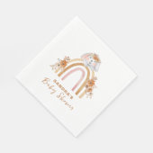 Minimalistisch Boho Bunny Regenboog Bloemen Baby s Servet (Hoek)