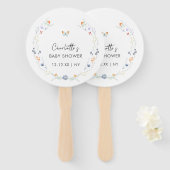 Minimalistisch Boho Butterfly Wildflower Baby show Handwaaier (Voorkant en achterkant)