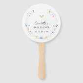 Minimalistisch Boho Butterfly Wildflower Baby show Handwaaier (Voorkant)