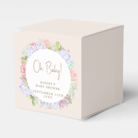 Minimalistisch Boho Cactus woestijn Baby shower Bedankdoosjes (Voorkant Zijde)