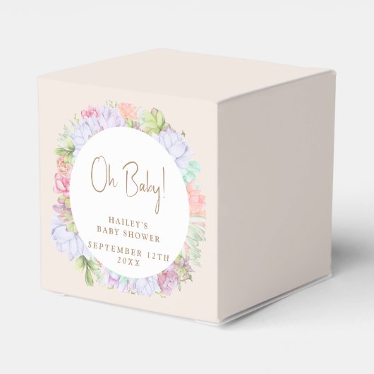 Minimalistisch Boho Cactus woestijn Baby shower Bedankdoosjes (Achterkant)