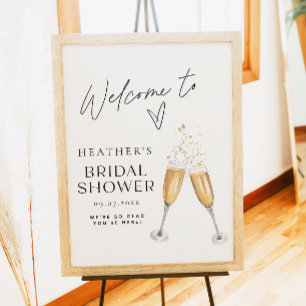 Minimalistisch Boho Champagne Vrijgezellenfeest We Poster