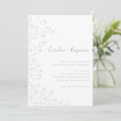 Minimalistisch Boho Cherry Blossom Floral Art Wedd Kaart (Staand voorkant)