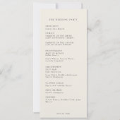 Minimalistisch Boho Cotton Twig bruiloft programma (Achterkant)