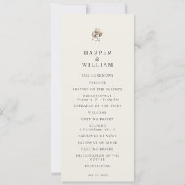 Minimalistisch Boho Cotton Twig bruiloft programma