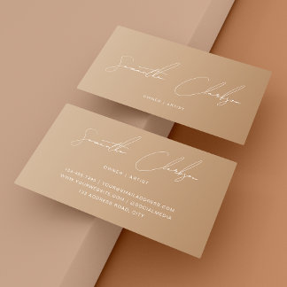 Minimalistisch Boho Cream Beige Handgeschreven Scr Visitekaartje