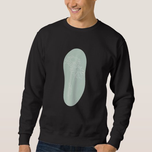 Minimalistisch boho Daisy Line Abstract Deeg Trui (Voorkant)