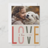 Minimalistisch Boho eenvoudig warm aangepaste fami Feestdagenkaart (Voorkant)