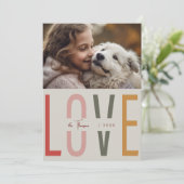 Minimalistisch Boho eenvoudig warm aangepaste fami Feestdagenkaart (Staand voorkant)