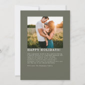 Minimalistisch Boho eenvoudig warm aangepaste fami Feestdagenkaart (Achterkant)