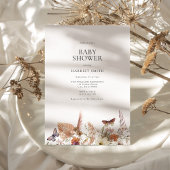 Minimalistisch Boho Floral Baby shower Kaart