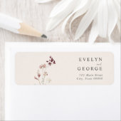 Minimalistisch Boho Floral Bruiloft retouradres Etiket (Insitu)