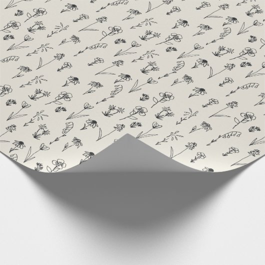 Minimalistisch Boho Floral inpakpapier (Hoek)