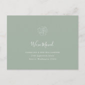 Minimalistisch Boho Floral Moved Address Sage Gree Briefkaart (Voorkant)