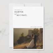 Minimalistisch Boho-fotohuwelijk Kaart (Voorkant)