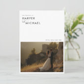 Minimalistisch Boho-fotohuwelijk Kaart (Staand voorkant)