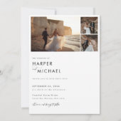 Minimalistisch Boho-fotohuwelijk Kaart (Achterkant)