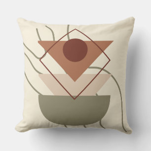 Minimalistisch Boho geometrisch kussen – beige en 
